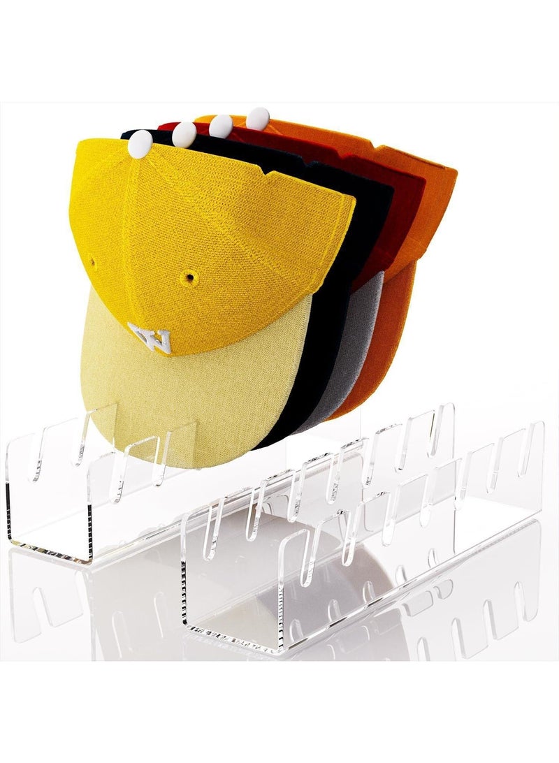 2-Pieces Acrylic Cap Storage Rack Cap Display Rack Storage Rack-Clear 29.8*7.5CM  - Image 2
