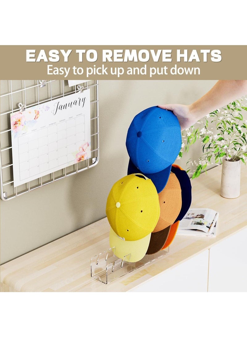 2-Pieces Acrylic Cap Storage Rack Cap Display Rack Storage Rack-Clear 29.8*7.5CM  - Image 5