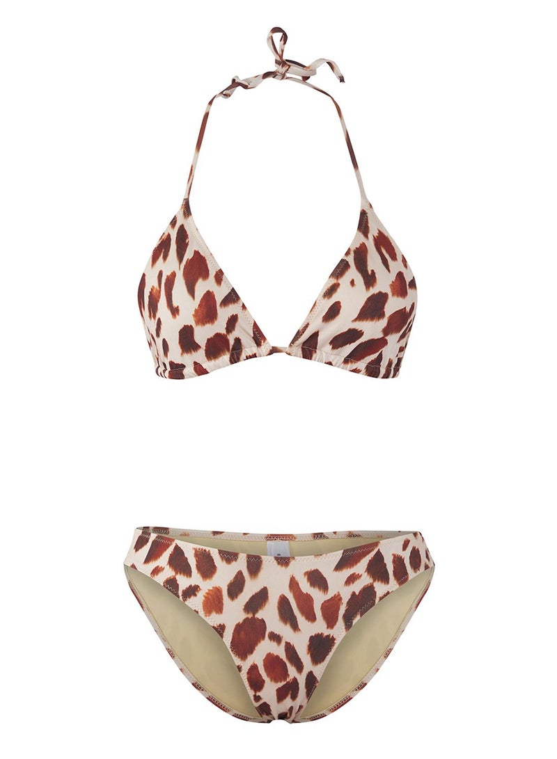 trendyol Leopard Patterned Triangle Regular Normal Waist Beach Wear Set Tbess25Js00005 - Image 5