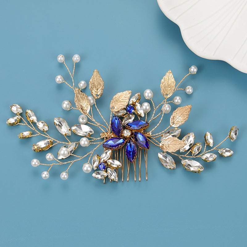 Wedding Bride Rhinestone Hair Comb Jewelry Wedding Piece Comb Headband - Image 2