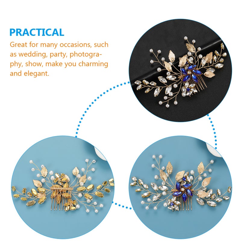 Wedding Bride Rhinestone Hair Comb Jewelry Wedding Piece Comb Headband - Image 5