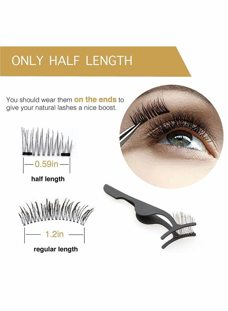 Y&D Magnetic Lashes, 8Pcs Eyelashes without Eyeliner, Dual Natural Look Half Perfect Reusable Eyelashes, Featherlight and Waterproof - Image 2
