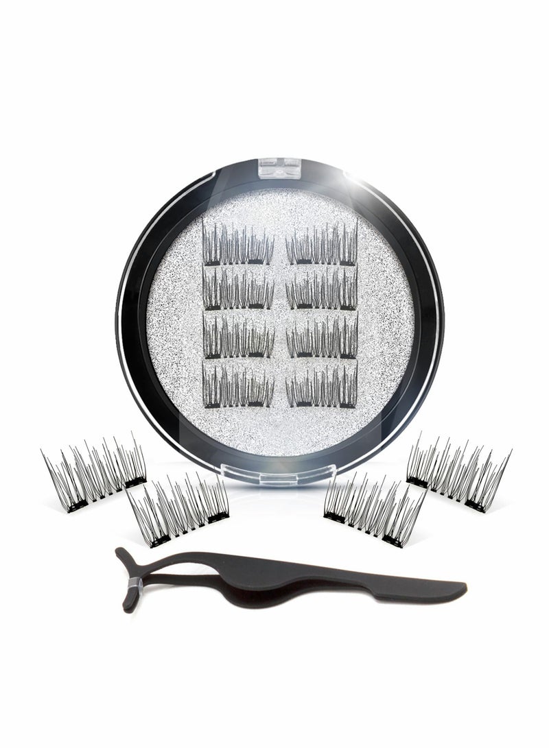 Y&D Magnetic Lashes, 8Pcs Eyelashes without Eyeliner, Dual Natural Look Half Perfect Reusable Eyelashes, Featherlight and Waterproof - Image 1