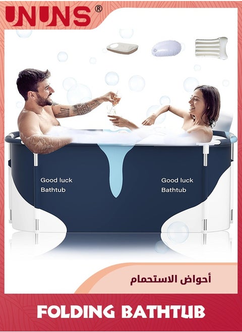حوض استحمام محمول قابل للطي، حوض استحمام قائم بذاته بطول 120 سم للبالغين، حوض استحمام سبا منفصل للحمام العائلي، حوض استحمام قابل للطي للبالغين، صيانة فعالة لدرجة الحرارة، مثالي للحمام الساخن وحمام الجليد
