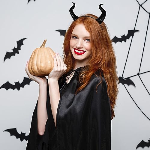 LEORX Devil Horns Headband Black Cosplay Horn Hair Hoop Halloween Dress Up Party Hair Accessories Hairdress - Image 4