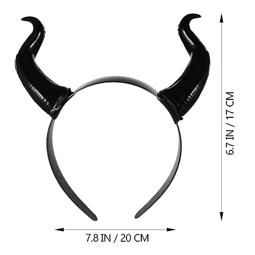 LEORX Devil Horns Headband Black Cosplay Horn Hair Hoop Halloween Dress Up Party Hair Accessories Hairdress - Image 3