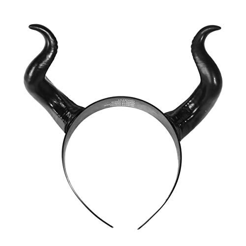 LEORX Devil Horns Headband Black Cosplay Horn Hair Hoop Halloween Dress Up Party Hair Accessories Hairdress - Image 1