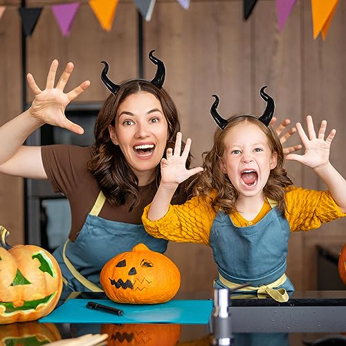 LEORX Devil Horns Headband Black Cosplay Horn Hair Hoop Halloween Dress Up Party Hair Accessories Hairdress - Image 5