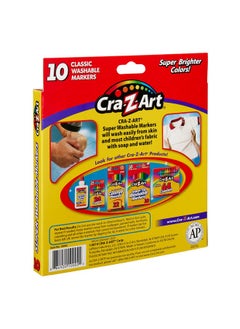Cra-Z-Art Cra-Z-Art Classic Super Washable Markers, Broad Tip, Assorted Barrel, Assorted Ink, Pack Of 10 Markers  - Image 2