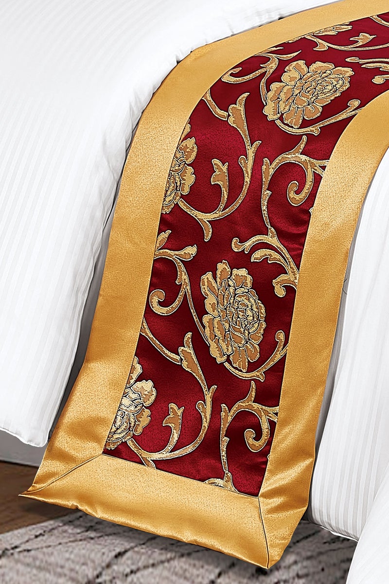 سليب نايت وشاح سرير الفندق بمقاس كوين ومفرش السرير والقدم وشاح كبير لتزيين نهاية السرير لغرفة نوم الفندق ومنتجع الفندق 50 × 180 سم لسرير 1.2 متر - Image 1