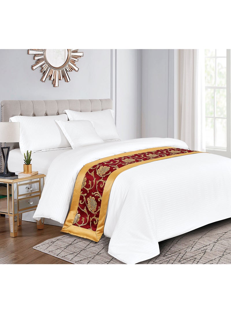 سليب نايت وشاح سرير الفندق بمقاس كوين ومفرش السرير والقدم وشاح كبير لتزيين نهاية السرير لغرفة نوم الفندق ومنتجع الفندق 50 × 180 سم لسرير 1.2 متر - Image 2