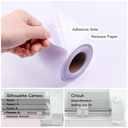 YRYM HT White Permanent Vinyl Roll – 12”x50FT Matte White Permanent Adhesive Vinyl Rolls Compatible with Cricut Cutting Machine, Silhouette and Cameo Cutters - Image 5