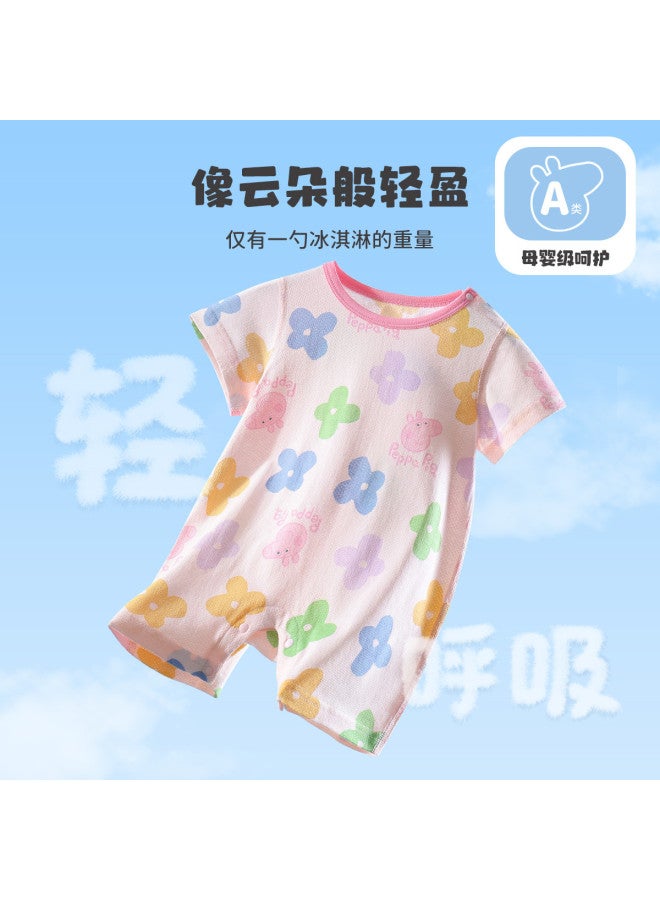 Peppa Pig summer Thin Pure Cotton Baby Short-sleeved Romper - Soft, Breathable Infant Onesie - Image 2