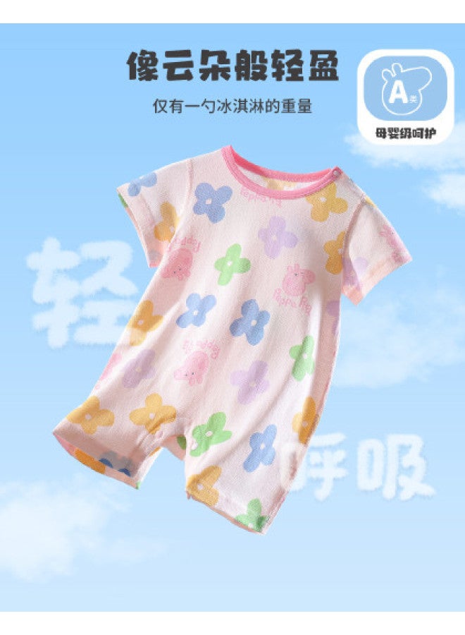 Peppa Pig summer Thin Pure Cotton Baby Short-sleeved Romper - Soft, Breathable Infant Onesie - Image 1
