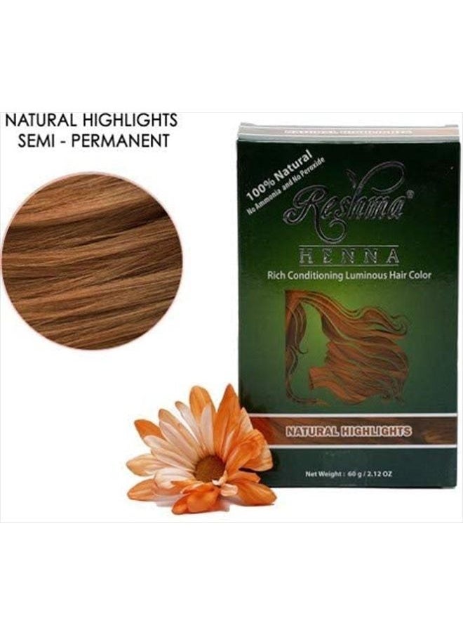 Reshma Beauty - 30 Minute Henna Hair Color Infused with Goodness of Herbs, Henna Hair Color For Soft Shiny Hair, Henna Hair Dye (Natural Highlights, Pack Of 1) - Image 1
