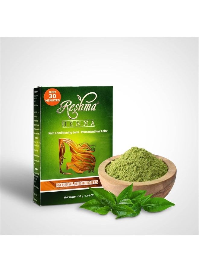 Reshma Beauty - 30 Minute Henna Hair Color Infused with Goodness of Herbs, Henna Hair Color For Soft Shiny Hair, Henna Hair Dye (Natural Highlights, Pack Of 1) - Image 1