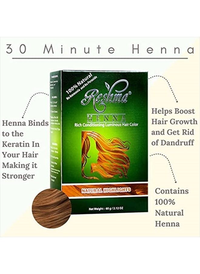 Reshma Beauty - 30 Minute Henna Hair Color Infused with Goodness of Herbs, Henna Hair Color For Soft Shiny Hair, Henna Hair Dye (Natural Highlights, Pack Of 1) - Image 1