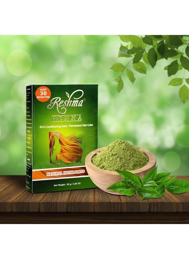 Reshma Beauty - 30 Minute Henna Hair Color Infused with Goodness of Herbs, Henna Hair Color For Soft Shiny Hair, Henna Hair Dye (Natural Highlights, Pack Of 1) - Image 1