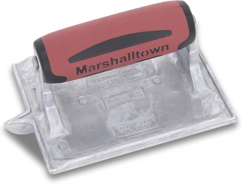 MARSHALLTOWN Heavy-Duty Zinc Concrete Groover, 6 x 4 3/8 inch Blade, DuraSoft Handle, Concrete Tools Made in the USA, 864D - Image 1