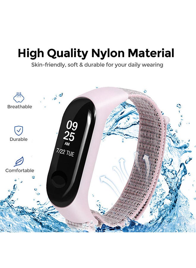 O Ozone Nylon Straps for Xiaomi Mi Band 7/6/5 Soft Breathable Sport Replacement Strap Wristband Sport Band - Ice Blue & Bright Yellow & Grey - Image 4