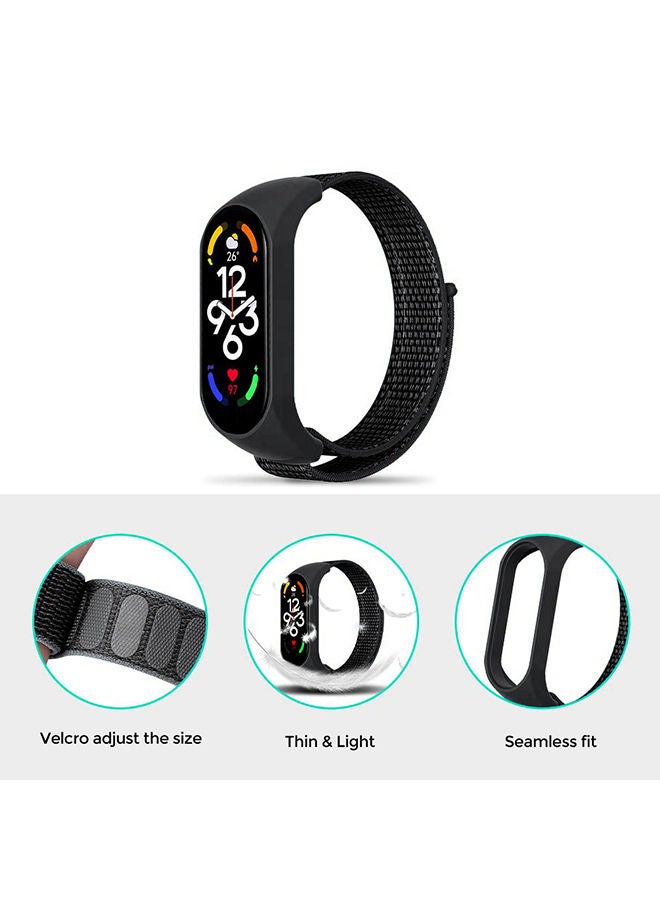 O Ozone Nylon Straps for Xiaomi Mi Band 7/6/5 Soft Breathable Sport Replacement Strap Wristband Sport Band - Ice Blue & Bright Yellow & Grey - Image 3