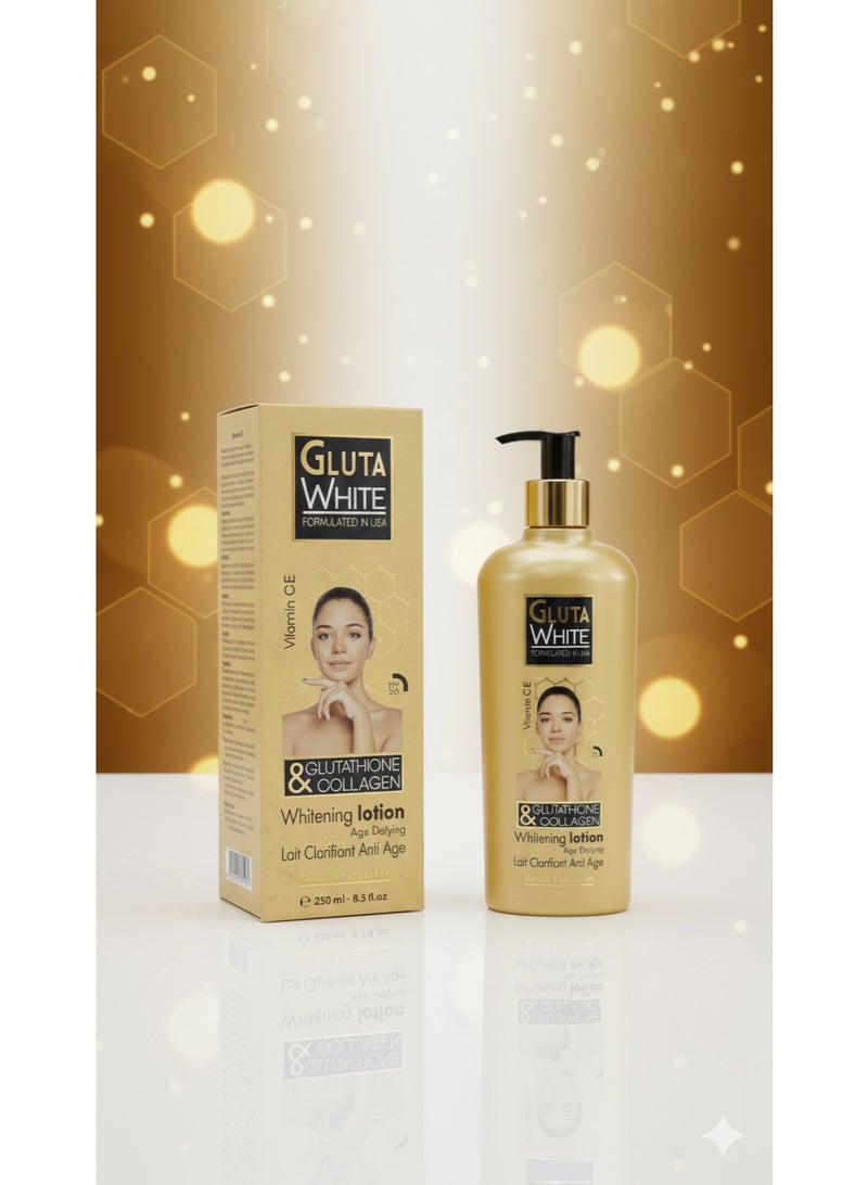 Gluta White Roger Portman Glutathione Collagen Whitening Body Lotion 250 ml Brightening Moisturizing Smooth Skin Care