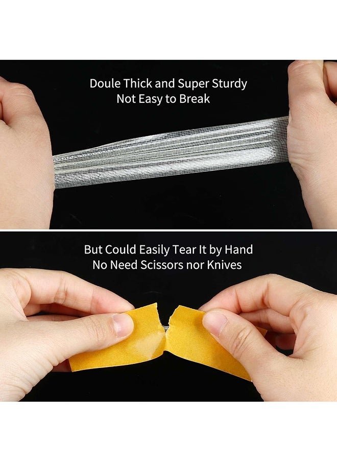 Peachjoy Double Sided Tape Heavy Duty, 5cmx20m Universal High Tack Strong Wall Adhesive with Fiberglass Mesh, Super Sticky Resistente Clear Tape, Easy Use Mounting Tape for Rug Fixed Floor Wall Deco  - Image 3