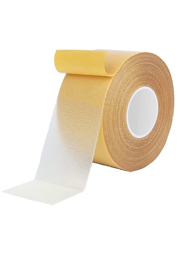 Peachjoy Double Sided Tape Heavy Duty, 5cmx20m Universal High Tack Strong Wall Adhesive with Fiberglass Mesh, Super Sticky Resistente Clear Tape, Easy Use Mounting Tape for Rug Fixed Floor Wall Deco  - Image 1