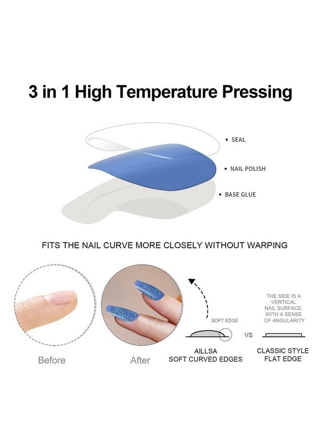 دوكاسو شرائط أظافر جل شبه معالجة، 28 قطعة من شرائط أظافر جل لامعة زرقاء تحتاج إلى ضوء الأشعة فوق البنفسجية، ملصقات أظافر جل ولفائف أظافر كاملة للنساء والفتيات والأطفال، تتضمن وسادات تحضير ومبرد أظافر وعصا خشبية - Image 3
