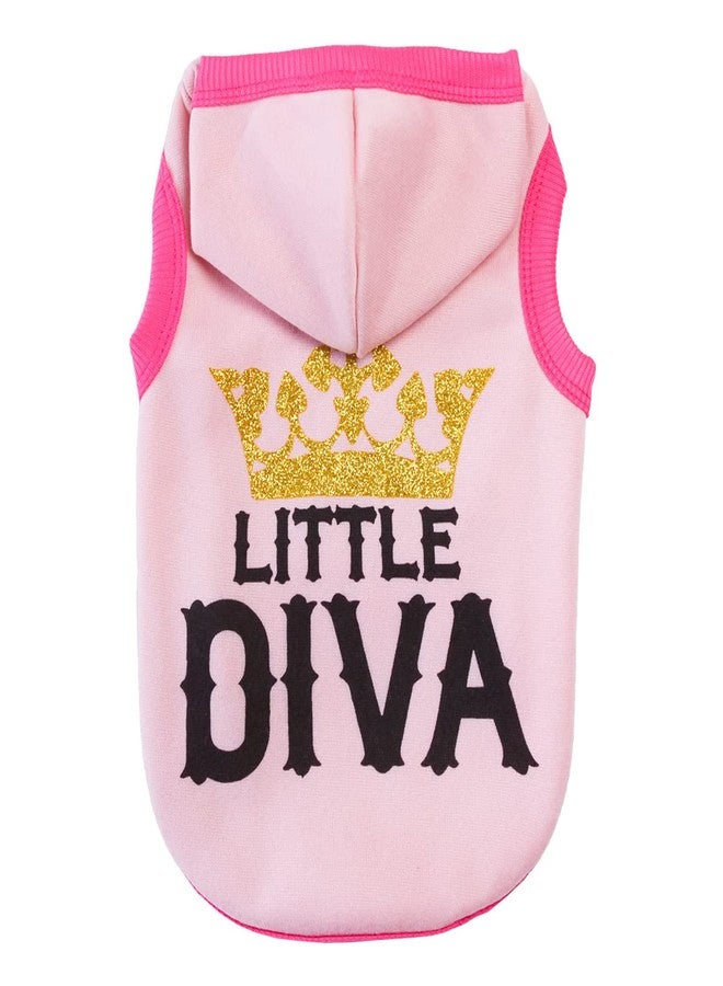 PETANGEL Polycotton Small Dog Hoodie | Spring and Autumn Casual Sports Little Diva Hoodie with Cap for Small Dogs, Puppies Cats, Small Dog Clothes Sweater Winter Sweatshirt Hoodie (Size: L) - Image 1