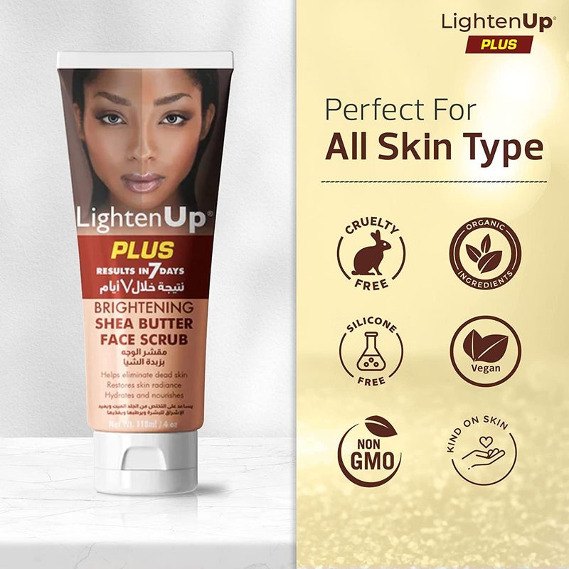 LIGHTENUP Brightening Face Wash - 4 fl oz / 118 ml - Face Scrub Exfoliator, Natural Shower Gel, with Coconut Oil, Papaya, Shea Butter for All Skin Types - Image 5