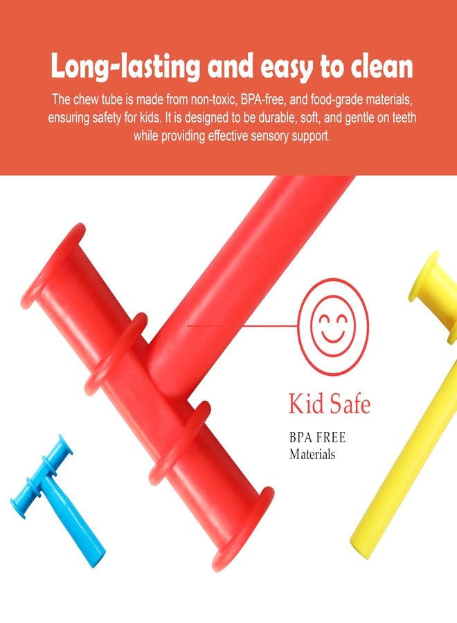 أنبوب مضغ حسي على شكل حرف T من أبلي، غير سام، أداة لعلاج النطق، يطور مهارات العض لدى الطفل بأمان، آمن للغسل في غسالة الصحون، أحمر، للأطفال الذين يعانون من اضطراب المعالجة الحسية (أصفر) - Image 3