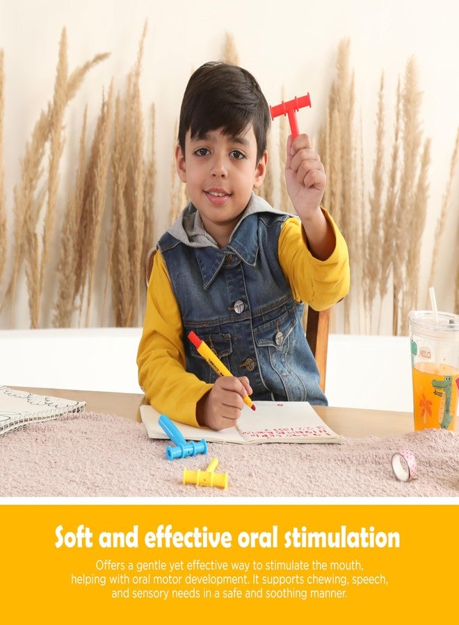 أنبوب مضغ حسي على شكل حرف T من أبلي، غير سام، أداة لعلاج النطق، يطور مهارات العض لدى الطفل بأمان، آمن للغسل في غسالة الصحون، أحمر، للأطفال الذين يعانون من اضطراب المعالجة الحسية (أصفر) - Image 4