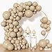 Amandir 153pcs Light Brown Balloons Arch Garland Kit Different Sizes 18 12 10 5 Inch Cream Beige Ivory Nude Neutral Boho Tan Balloon for Birthday Wedding Anniversary Gender Reveal Party Decorations - Image 4