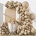 Amandir 153pcs Light Brown Balloons Arch Garland Kit Different Sizes 18 12 10 5 Inch Cream Beige Ivory Nude Neutral Boho Tan Balloon for Birthday Wedding Anniversary Gender Reveal Party Decorations - Image 2