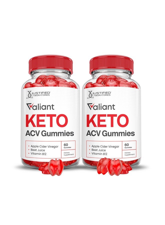Justified Laboratories (2 Pack) Valiant Keto ACV Gummies Advanced Formula 1000MG Valant Keto Gummies Apple Cider Vinegar Formulated with Pomegranate Beet Juice Powder B12 Vegan Non GMO 120 Gummys - Image 1