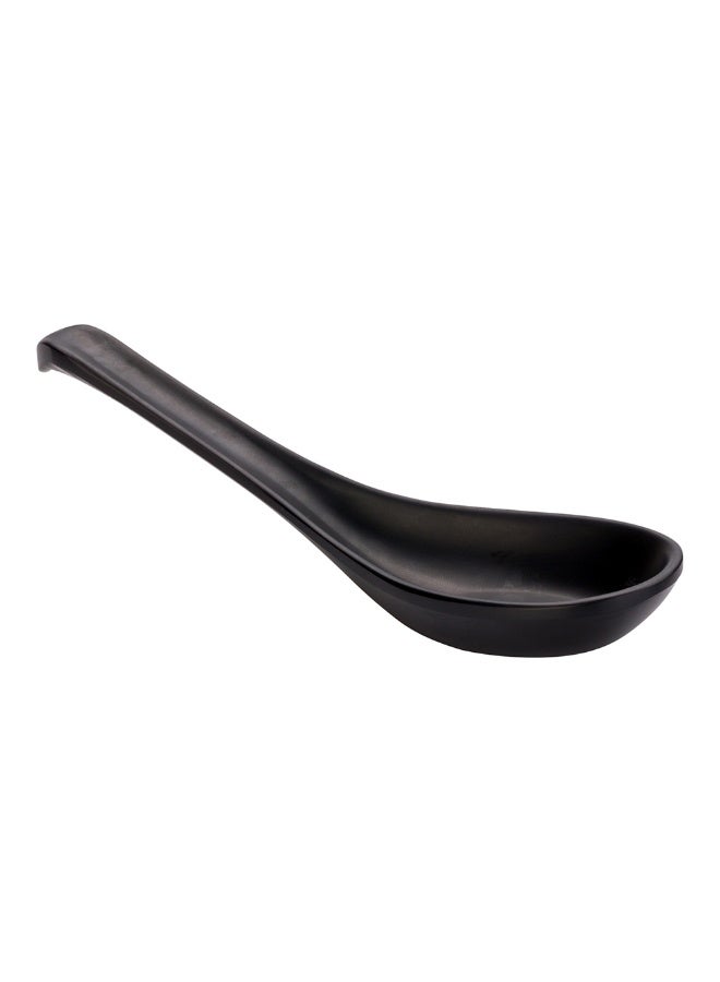 Restaurantware Voga 4 Inch Tasting Spoons, 10 Dishwashable Appetizer Spoons - Shatterproof, Black Melamine Sample Spoons, Displays Hors d’Oeuvres, Sushi, And Sauces, For Parties Or Special Occasions  - Image 1