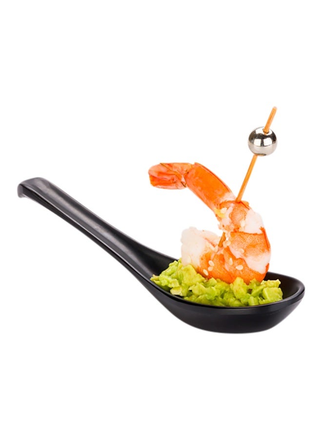 Restaurantware Voga 4 Inch Tasting Spoons, 10 Dishwashable Appetizer Spoons - Shatterproof, Black Melamine Sample Spoons, Displays Hors d’Oeuvres, Sushi, And Sauces, For Parties Or Special Occasions  - Image 2