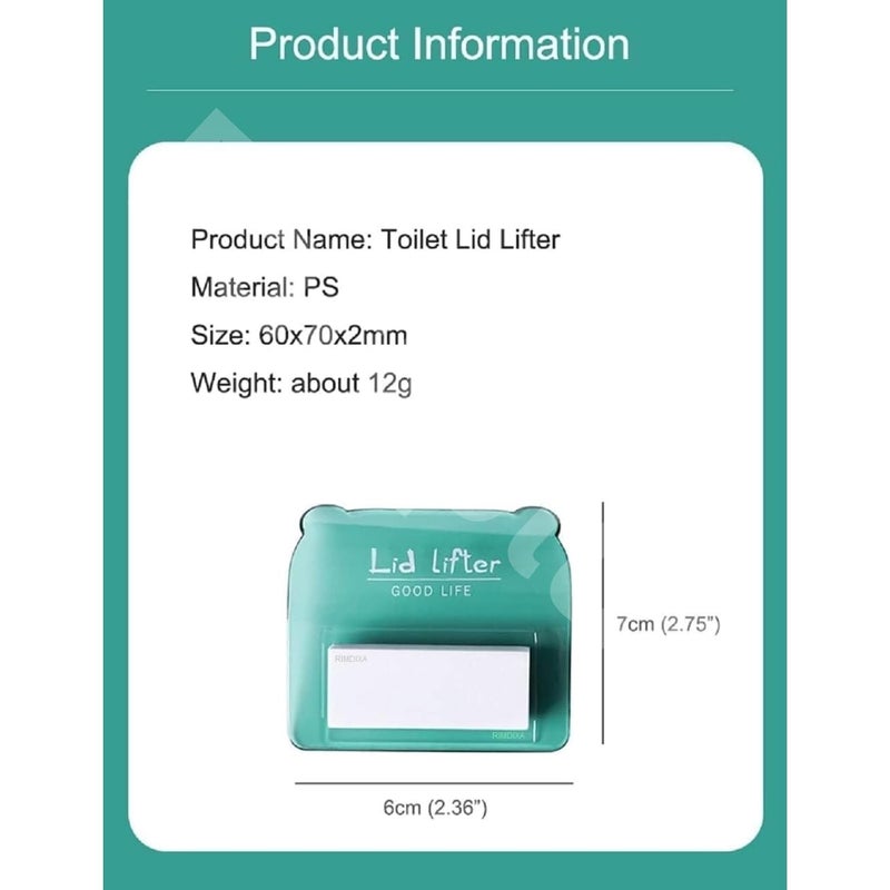 Parkplus Toilet Seat Lifter Self-Adhesive Toilet Seat Holder With Double Tape Toilet Seat Lifter Handle Clip Water Closet Toilet Lifter Avoid Direct Contact With Cover&Seat(Multi) Plastic (Pack Of 6) - Image 2