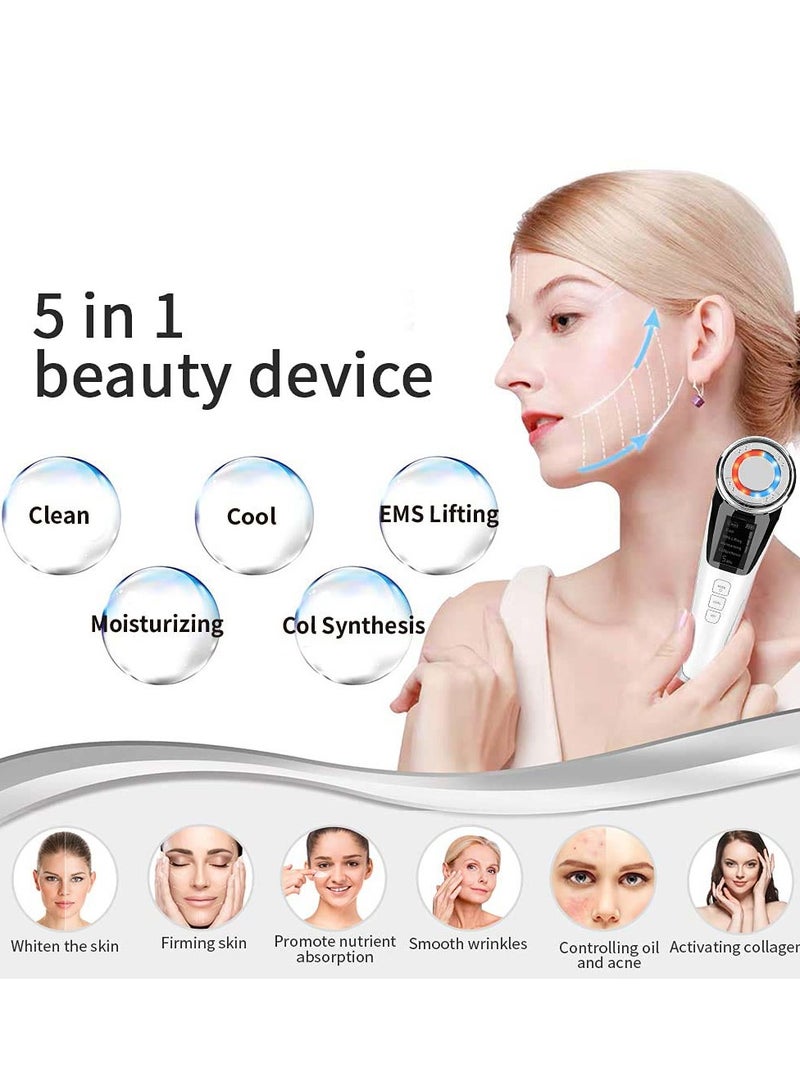 Excefore Face Massager for Skin Care, Beauty Device Multi Anti-wrinkle High-Frequency EMS Facial Lifting Toning with Red/Blue Machine, Make-up Remover, Wrinkle Removal, Skin Tightening - Image 2