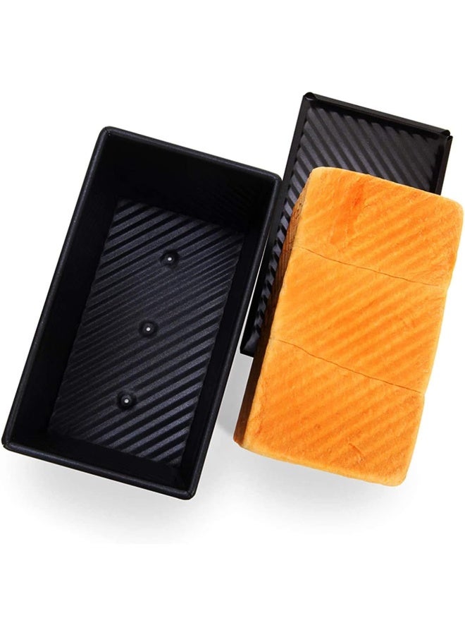 CHEFMADE Loaf Pan with Lid Non-Stick Bakeware Carbon Steel Bread Toast Mold with Cover for Baking Bread FDA Approved - Black - Image 5