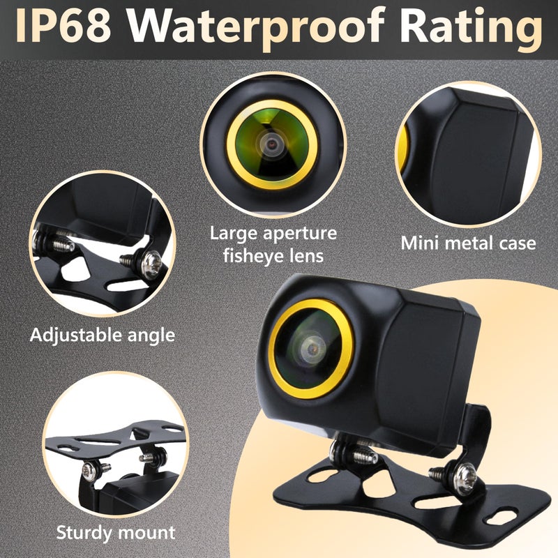 ecocstm Backup Camera, Reverse Camera for Car, AHD 1080P Back Up Cameras, Metal Housing 170 Degree Wide View Angle License Plate Backup Camera, IP68 Waterproof Rear Camera for Truck SUV RV - Image 3