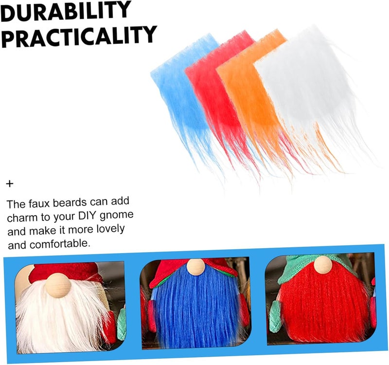 Durability boost selected material STOBOK 5sets Handmade Gnome Beards Faux Fur Fabric Self-Adhesive Dwarf Beard for Boys and Girls Crafts Protective coating - Image 3