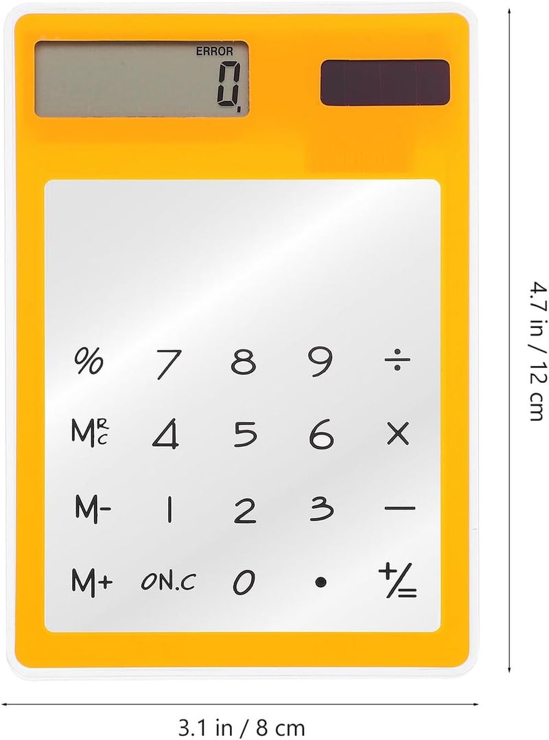 COHEALI Ultra-Thin Transparent Touch Screen Calculator Solar Powered Compact Design Lightweight Orange for Students Office Home Use Portable and Easy to Carry - Image 4