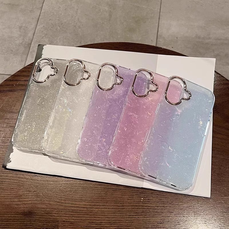 Sparkle Shell Pattern Phone Case, Acrylic, Shockproof, for iPhone 16/15/14/13/12/11 Series - Image 4