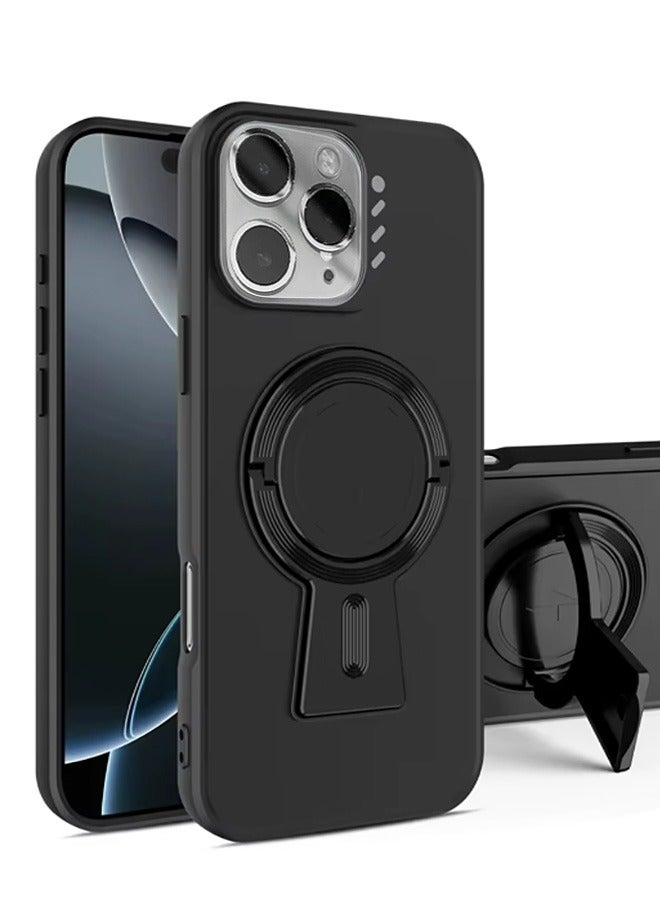 Magnetic Cover for iPhone 11 Pro Max With Y-shape Holder MagSafe Rugged Shockproof Phone Case, Support Wireless Charging, Heavy Duty Protection Matte PC Anti -Scratch Ultra Thin Standing Phone Case For iPhone 11 Pro Max  (Black) 