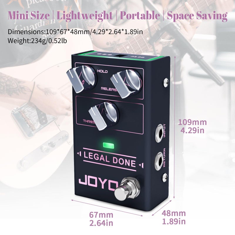 JOYO Noise Gate Pedal Noise Suppressor Guitar Pedal Noise Killer and Reduction Hum for Electric Guitar 4 Cable Method (LEGAL DONE R-23) - Image 5