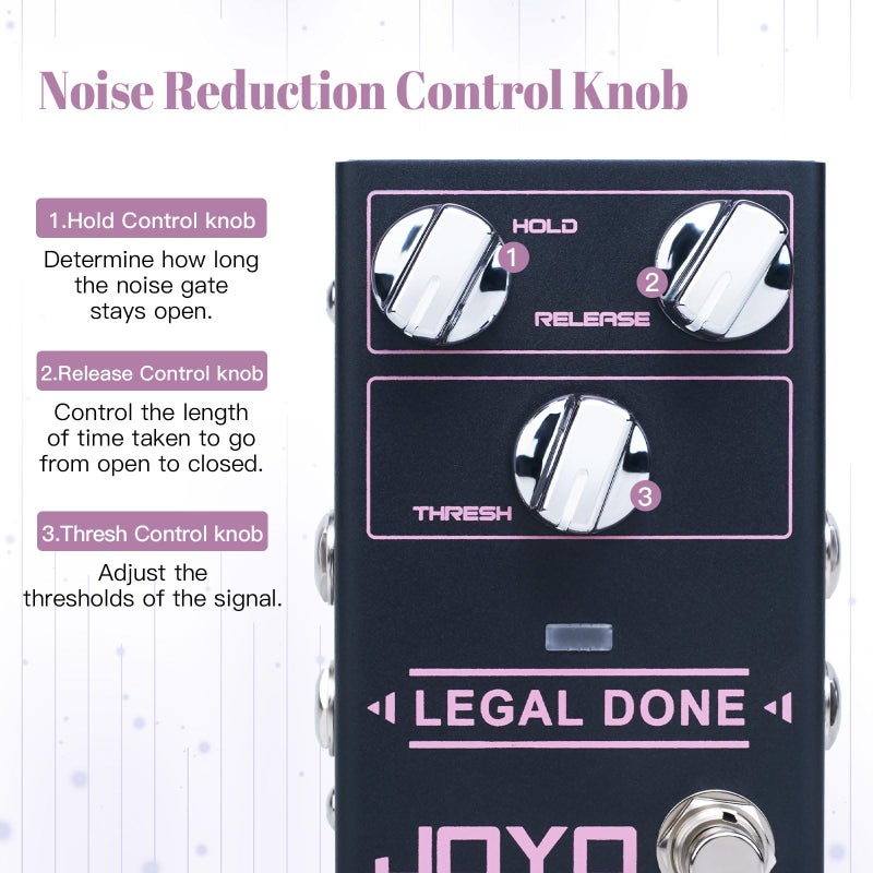 JOYO Noise Gate Pedal Noise Suppressor Guitar Pedal Noise Killer and Reduction Hum for Electric Guitar 4 Cable Method (LEGAL DONE R-23) - Image 2