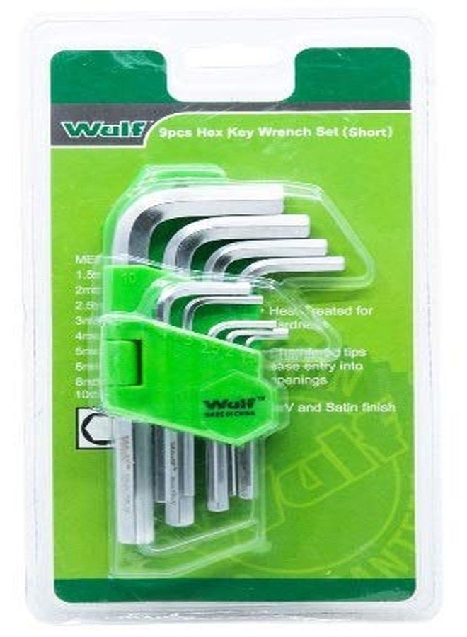 Wulf L-Shape Metric Short Hex Key Set (Set of 9) | Heavy-Duty Chrome Vanadium Steel Allen Wrench Set | Compact High-Torque Hex Keys for Home Repair, Bicycle, DIY & Professional Maintenance - Image 1
