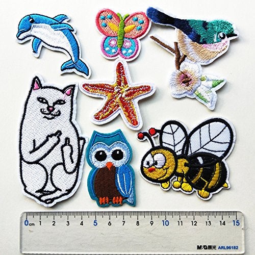 Mo Sheng Accessory 20pcs DIY Lovely Animals Patches Embroidery Mix Patterns Iron On or Sew On Applique for Clothes Backpacks T-Shirt Jeans Skirt Vests Scarf Hat Bag (Style 11) - Image 2